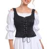 imageAmerican Trends Women Pirate Renaissance Vest Cosplay Costume Waistcoat Halloween Steampunk Gothic Medieval BodiceVintage Black