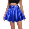 imageAmerican Trends Womens Mini Skirt Pleated Flared Skater Skirt Metallic Skirt Athletic Tennis SkirtBlue