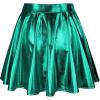 imageAmerican Trends Womens Mini Skirt Pleated Flared Skater Skirt Metallic Skirt Athletic Tennis SkirtBright Green