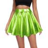imageAmerican Trends Womens Mini Skirt Pleated Flared Skater Skirt Metallic Skirt Athletic Tennis SkirtCandy Green