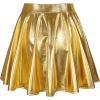 imageAmerican Trends Womens Mini Skirt Pleated Flared Skater Skirt Metallic Skirt Athletic Tennis SkirtShiny Gold