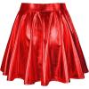 imageAmerican Trends Womens Mini Skirt Pleated Flared Skater Skirt Metallic Skirt Athletic Tennis SkirtShiny Red