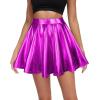 imageAmerican Trends Womens Mini Skirt Pleated Flared Skater Skirt Metallic Skirt Athletic Tennis SkirtShiny Rose