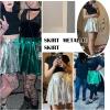 imageAmerican Trends Womens Mini Skirt Pleated Flared Skater Skirt Metallic Skirt Athletic Tennis SkirtShiny Rose