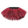 imageWomens Tutu Skirt Elastic 5 Layered Vintage Tulle Ballet Skirt Party Festival CostumeRed Black