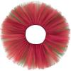 imageWomens Tutu Skirt Elastic 5 Layered Vintage Tulle Ballet Skirt Party Festival CostumeRed Green