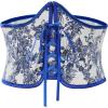 imageAmerican Trends Corset Belt for Women Renaissance Corset Lace Up Zipper Floral Corset Medieval Ren Faire AccessoriesBlue Floral