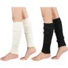 imageAmerican Trends Leg Warmers for Women Girls 80s Ribbed Leg Warmer for Neon Party Knitted Fall Winter Sports Socks2 Packblackwhite