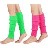 imageAmerican Trends Leg Warmers for Women Girls 80s Ribbed Leg Warmer for Neon Party Knitted Fall Winter Sports Socks2 Packgreenrose