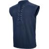 imageAmerican Trends Renaissance Costume Men Pirate Shirt Sleeveless Laceup Medieval Viking Outfit Steampunk Gothic Top TunicBlue