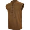 imageAmerican Trends Renaissance Costume Men Pirate Shirt Sleeveless Laceup Medieval Viking Outfit Steampunk Gothic Top TunicBrown