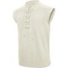 imageAmerican Trends Renaissance Costume Men Pirate Shirt Sleeveless Laceup Medieval Viking Outfit Steampunk Gothic Top TunicWhite