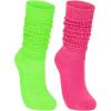 imageAmerican Trends Winter Knee High Slouch Socks for Women Soft Extra Long Scrunch Sock Slouch Boot SocksHot Pinkgreen