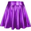 imageAmerican Trends Womens Mini Skirt Pleated Flared Skater Skirt Metallic Skirt Athletic Tennis SkirtShiny Purple