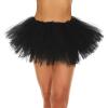 imageWomens Tutu Skirt Elastic 5 Layered Vintage Tulle Ballet Skirt Party Festival CostumeBlack