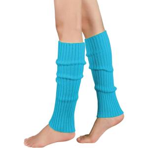 imageAmerican Trends Leg Warmers for Women Girls 80s Ribbed Leg Warmer for Neon Party Knitted Fall Winter Sports Socks1 Lake Blue