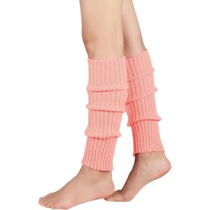 imageAmerican Trends Leg Warmers for Women Girls 80s Ribbed Leg Warmer for Neon Party Knitted Fall Winter Sports Socks1 Light Pink