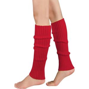 imageAmerican Trends Leg Warmers for Women Girls 80s Ribbed Leg Warmer for Neon Party Knitted Fall Winter Sports Socks1 Red