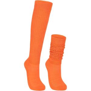 imageAmerican Trends Winter Knee High Slouch Socks for Women Soft Extra Long Scrunch Sock Slouch Boot Socks1 Pair Orange