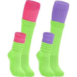 imageAmerican Trends Winter Knee High Slouch Socks for Women Soft Extra Long Scrunch Sock Slouch Boot SocksPurplegreenhot Pinkgreen
