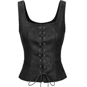 imageAmerican Trends Women Pirate Renaissance Vest Cosplay Costume Waistcoat Halloween Steampunk Gothic Medieval BodiceBlack