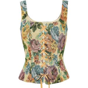 imageAmerican Trends Women Pirate Renaissance Vest Cosplay Costume Waistcoat Halloween Steampunk Gothic Medieval BodiceVintage Floral