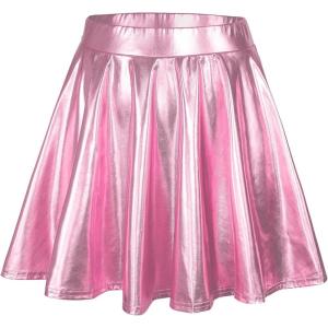 imageAmerican Trends Womens Mini Skirt Pleated Flared Skater Skirt Metallic Skirt Athletic Tennis SkirtCandy Pink