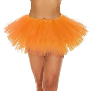 imageWomens Tutu Skirt Elastic 5 Layered Vintage Tulle Ballet Skirt Party Festival CostumeOrange