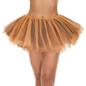imageWomens Tutu Skirt Elastic 5 Layered Vintage Tulle Ballet Skirt Party Festival CostumeOrange Black