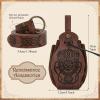 image2 Pcs Medieval Belt Renaissance Belt Viking Belt Ren Faire Leather Belt Pouch Renaissance AccessoriesBrowndragon