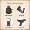 image2 Pcs Medieval Belt Renaissance Belt Viking Belt Ren Faire Leather Belt Pouch Renaissance AccessoriesBrownretro