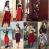 imageAmerican Trends Pirate Skirt Dress Halloween Costume Women Men Pirate Head Scarf Pirate Cosplay Accessories Bandana HeadbandRed