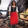 imageAmerican Trends Pirate Skirt Dress Halloween Costume Women Men Pirate Head Scarf Pirate Cosplay Accessories Bandana HeadbandRed