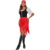 imageAmerican Trends Pirate Skirt Dress Halloween Costume Women Men Pirate Head Scarf Pirate Cosplay Accessories Bandana HeadbandWine Red