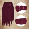 imageAmerican Trends Pirate Skirt Dress Halloween Costume Women Men Pirate Head Scarf Pirate Cosplay Accessories Bandana HeadbandWine Red
