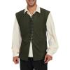 imageAmerican Trends Renaissance Costume Men Renaissance Vest Costume Medieval Costumes Laceup Waistcoat Halloween Pirate VestArmy Green