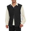 imageAmerican Trends Renaissance Costume Men Renaissance Vest Costume Medieval Costumes Laceup Waistcoat Halloween Pirate VestBlack