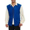 imageAmerican Trends Renaissance Costume Men Renaissance Vest Costume Medieval Costumes Laceup Waistcoat Halloween Pirate VestBlue