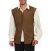 imageAmerican Trends Renaissance Costume Men Renaissance Vest Costume Medieval Costumes Laceup Waistcoat Halloween Pirate VestBrown