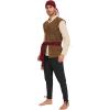 imageAmerican Trends Renaissance Costume Men Renaissance Vest Costume Medieval Costumes Laceup Waistcoat Halloween Pirate VestBrown