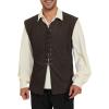 imageAmerican Trends Renaissance Costume Men Renaissance Vest Costume Medieval Costumes Laceup Waistcoat Halloween Pirate VestCoffee Brown