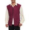 imageAmerican Trends Renaissance Costume Men Renaissance Vest Costume Medieval Costumes Laceup Waistcoat Halloween Pirate VestWine Red