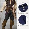 imageGothic Pants for Men Cosplay Victorian Pants Steampunk Costume Pants Halloween Medieval Vintage Cosplay Trousers Pirate PantsNavy Blue