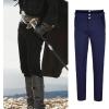 imageGothic Pants for Men Cosplay Victorian Pants Steampunk Costume Pants Halloween Medieval Vintage Cosplay Trousers Pirate PantsNavy Blue