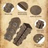imageLeather Gauntlet Wristband Medieval Bracers 1 Pair Viking Wrist Retro Renaissance Guards Vintage Costumes AccessoriesBrown