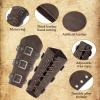 imageLeather Gauntlet Wristband Medieval Bracers 1 Pair Viking Wrist Retro Renaissance Guards Vintage Costumes AccessoriesCoffee