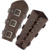 imageLeather Gauntlet Wristband Medieval Bracers 1 Pair Viking Wrist Retro Renaissance Guards Vintage Costumes AccessoriesCoffee