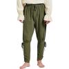imageMens Pirate Pants Ankle Banded Renaissance Pants Medieval Viking Navigator Pants Halloween Costume Cosplay with DrawstringsArmy Green