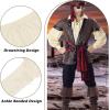 imageMens Pirate Pants Ankle Banded Renaissance Pants Medieval Viking Navigator Pants Halloween Costume Cosplay with DrawstringsBeige