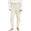 imageMens Pirate Pants Ankle Banded Renaissance Pants Medieval Viking Navigator Pants Halloween Costume Cosplay with DrawstringsBeige